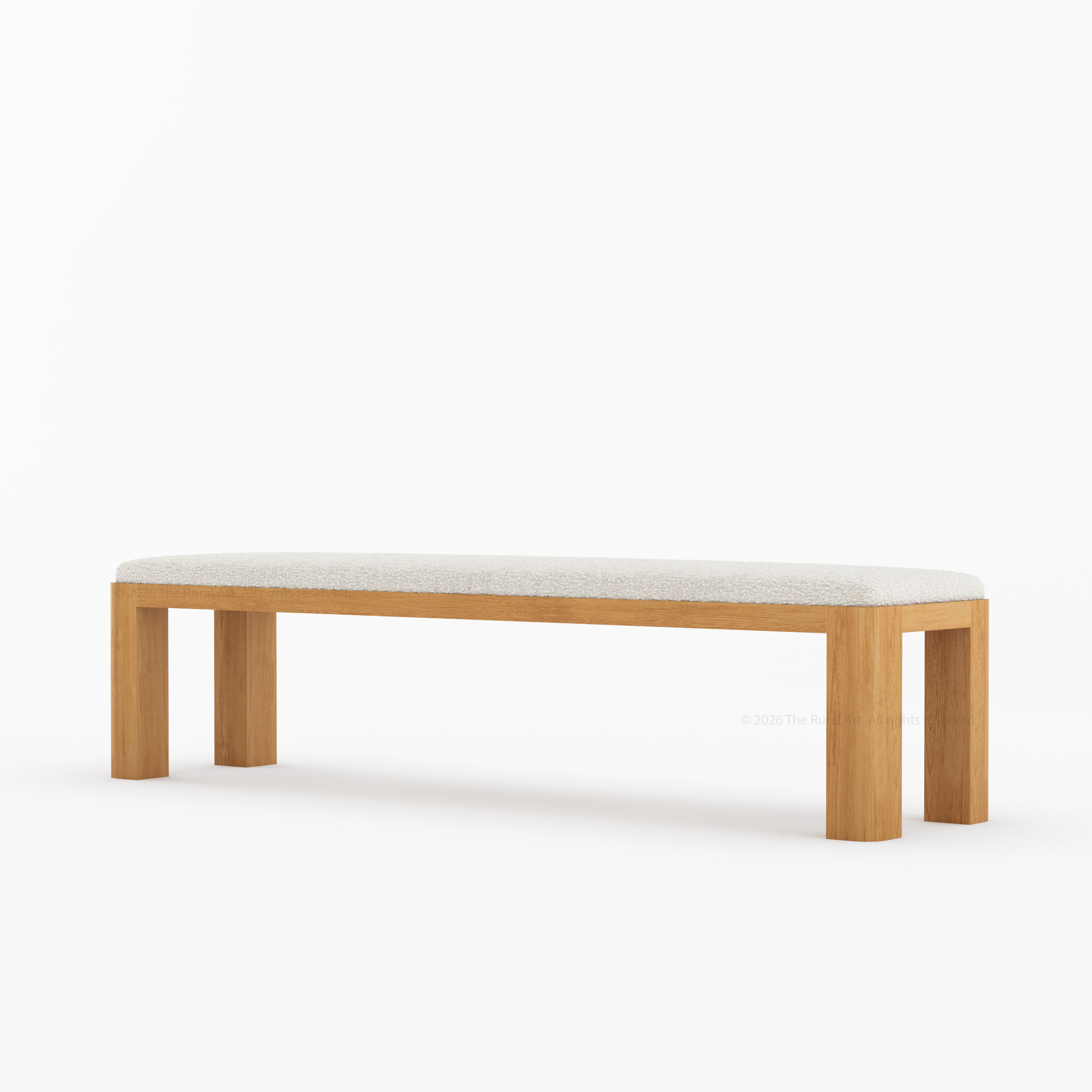 Novato Modern Solid Wood Upholstered Dining Bench