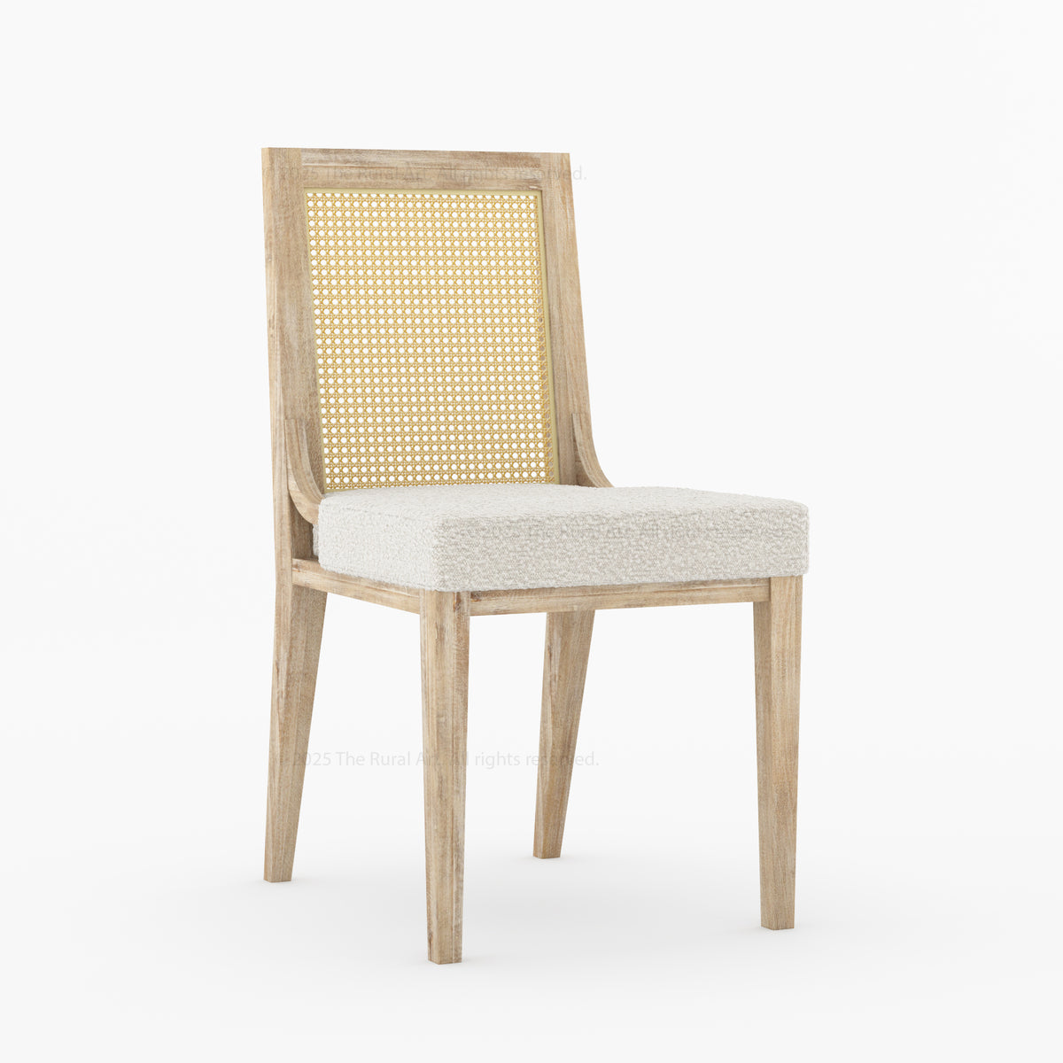 Fairbanks Cane Back Solid Wood Upholstered Dining Chair