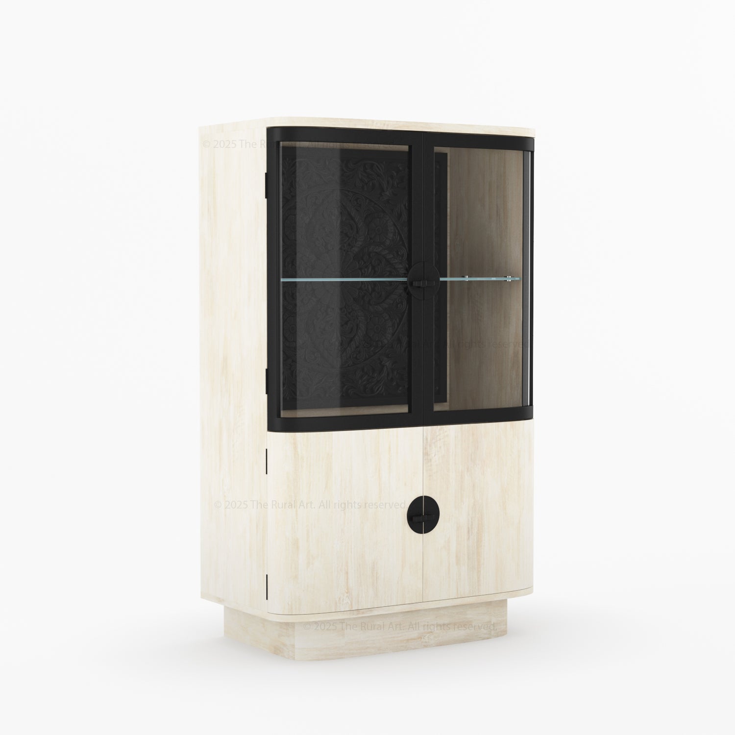 Woodinville Carved Bar Cabinet with Display Rack