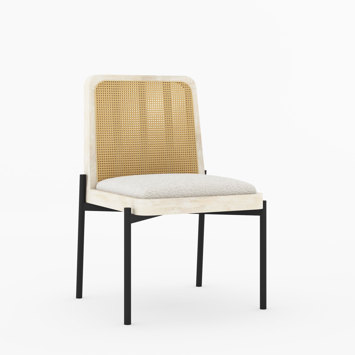 Ozark Modern Cane &amp; Metal Accent Dining Chair