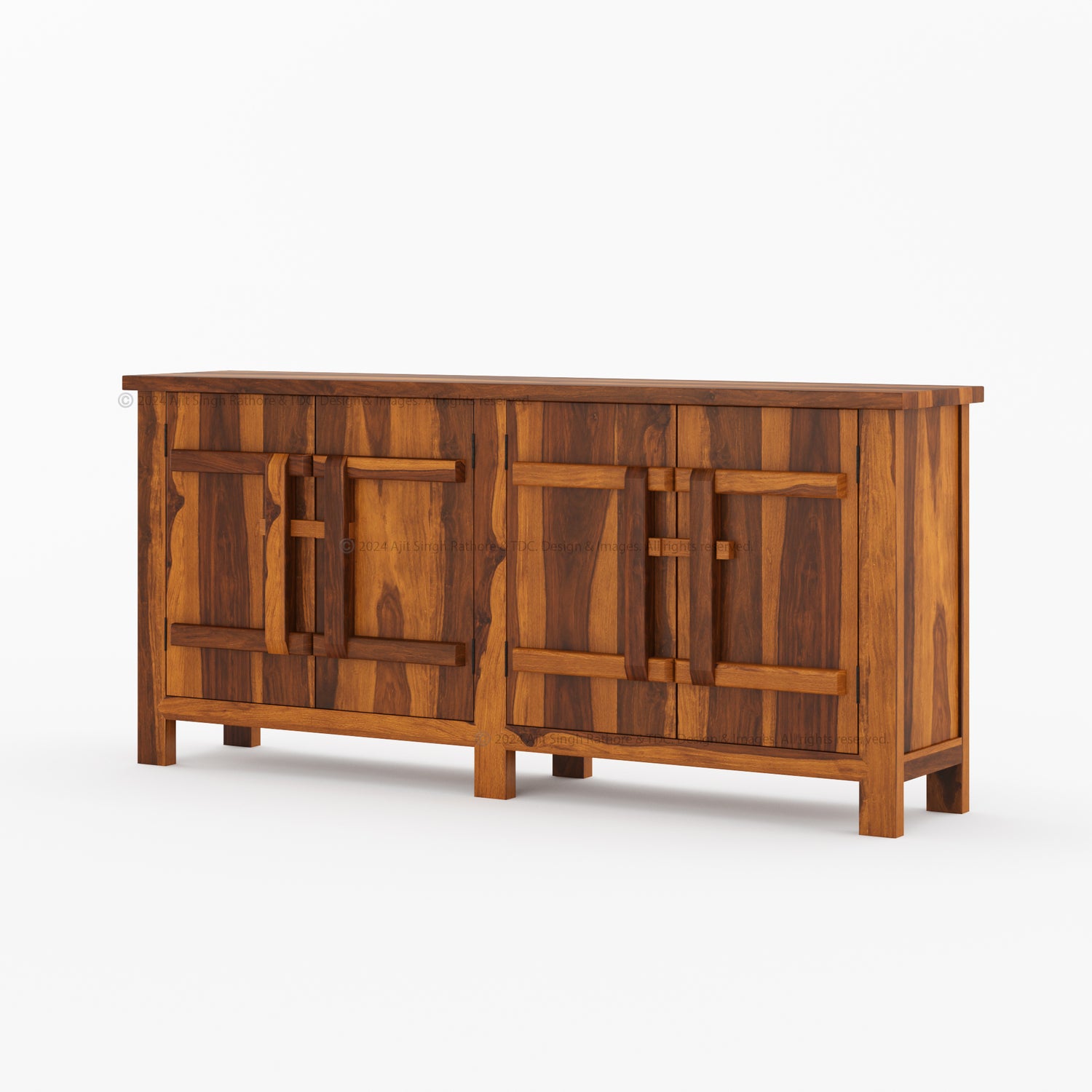 El Cerrito Solid Wood 4 Door Buffet Sideboard