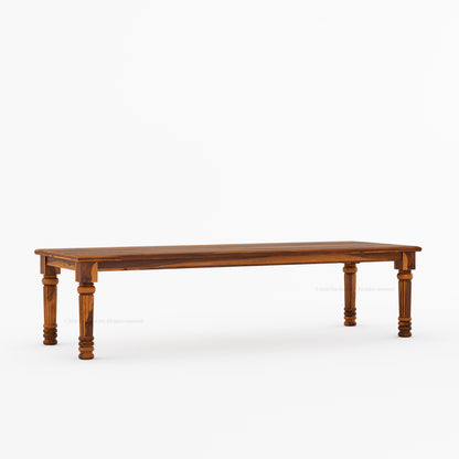Indiana Traditional Solid Wood Rectangular Dining Table with Turned Fluted Legs