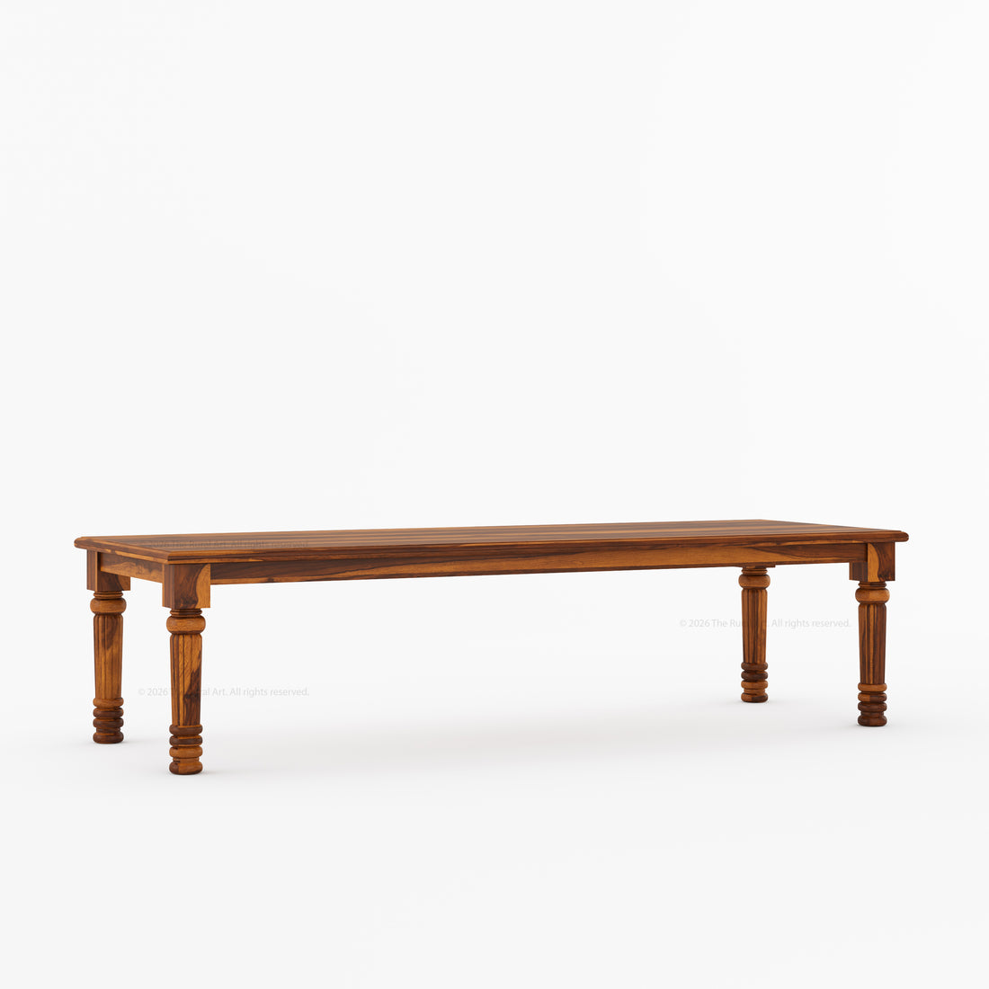 Indiana Traditional Solid Wood Rectangular Dining Table with Turned Fluted Legs