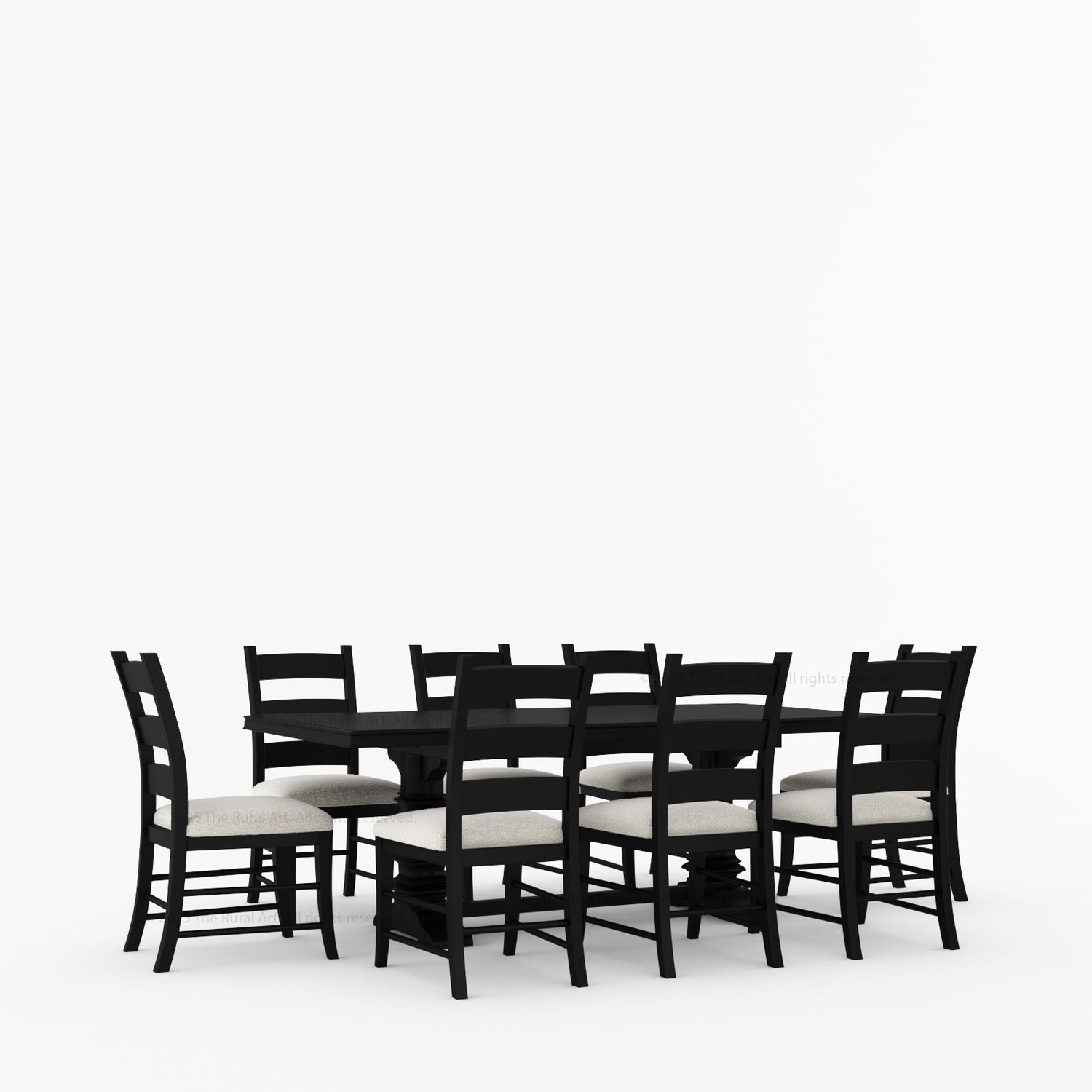 Goldfield Classic Solid Wood Dining Table &amp; Ladder Back Chair Set