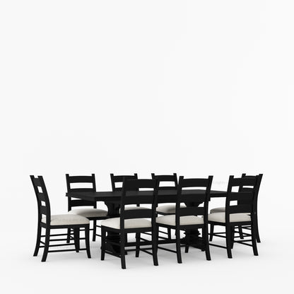 Goldfield Classic Solid Wood Dining Table &amp; Ladder Back Chair Set