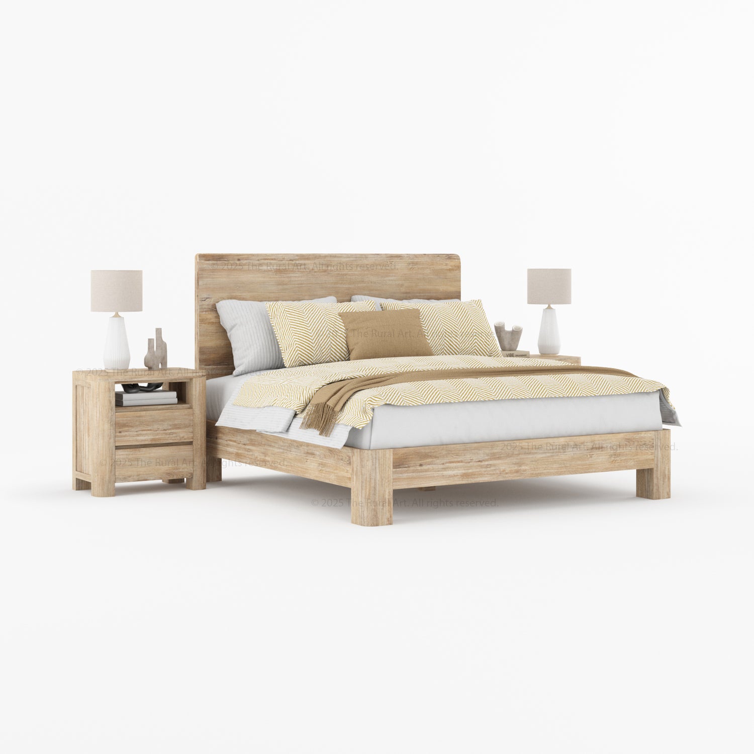 Levittown 6-Piece Solid Wood Bedroom Set with Bed, Bench &amp; Storage
