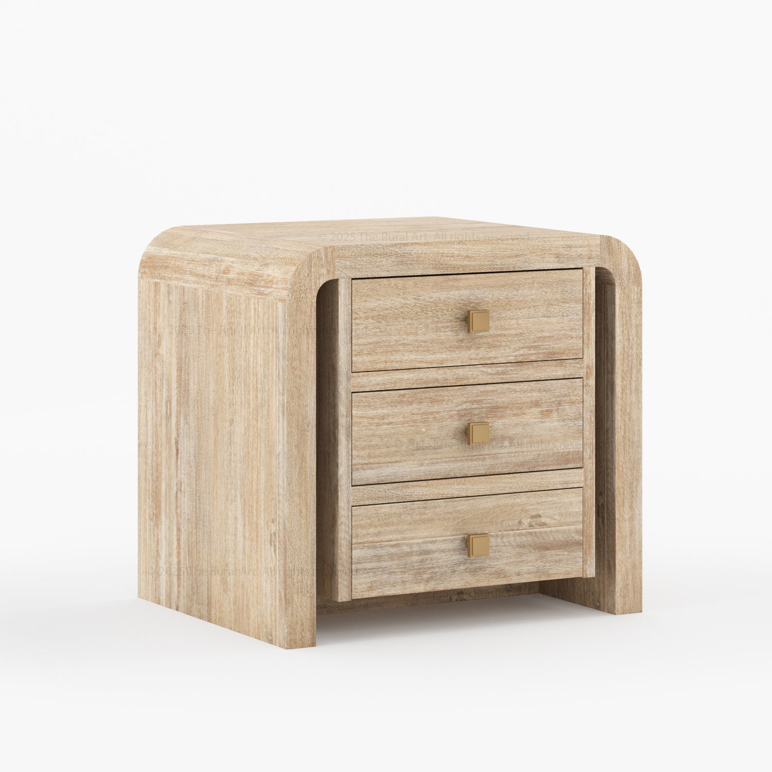 Stockton Solid Wood Nightstand With Three Drawers