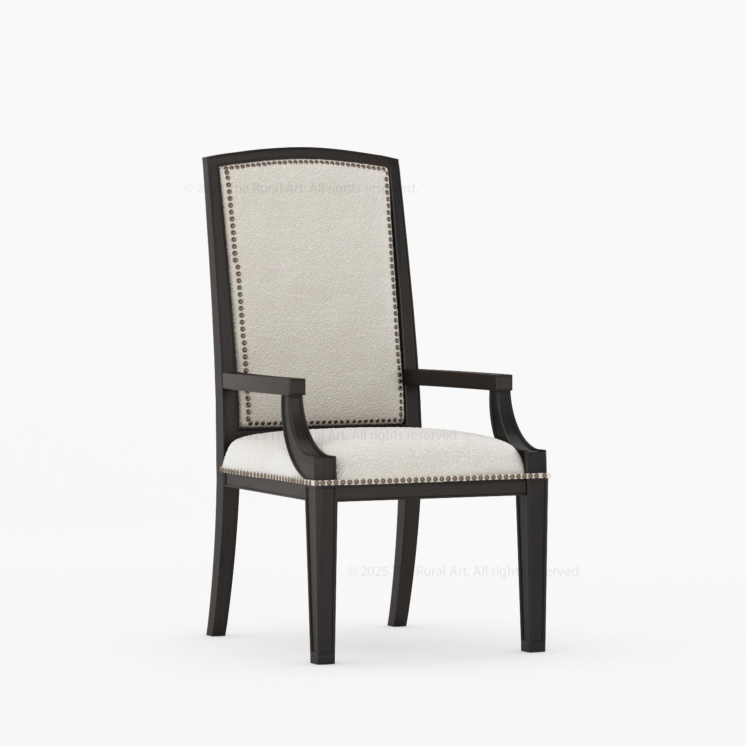 Scottsdale High-Back Upholstered Dining Chair with Nailhead Detailing