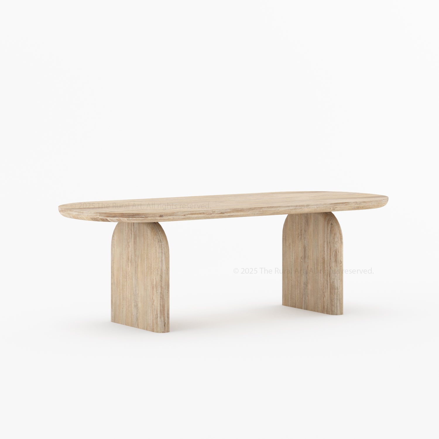 Blytheville Dual Tone Oval Dining Table with Curved Edges