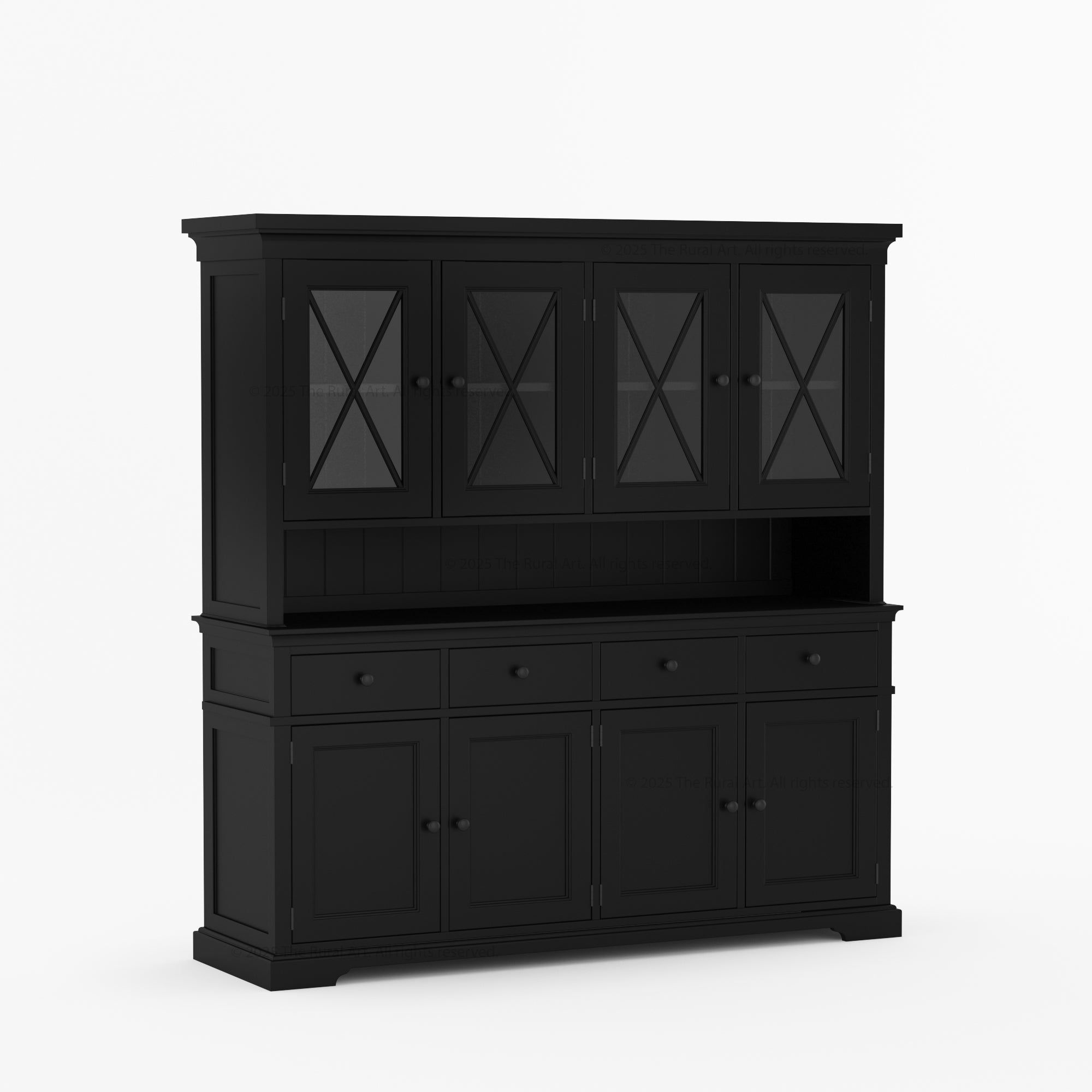 Sherman Solid Wood Buffet with Hutch China Display Cabinet
