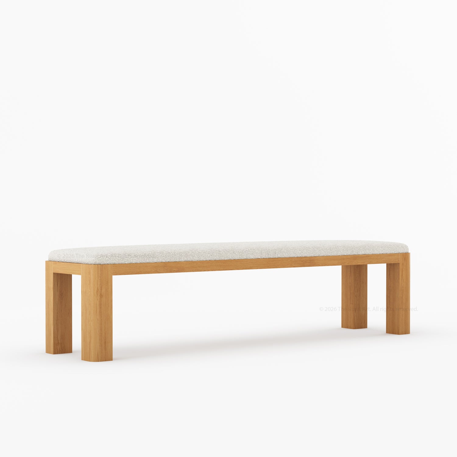 Novato Modern Solid Wood Upholstered Dining Bench