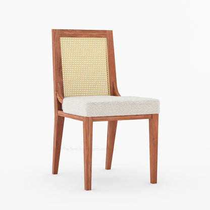 Fairbanks Cane Back Solid Wood Upholstered Dining Chair