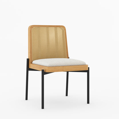 Ozark Modern Cane &amp; Metal Accent Dining Chair