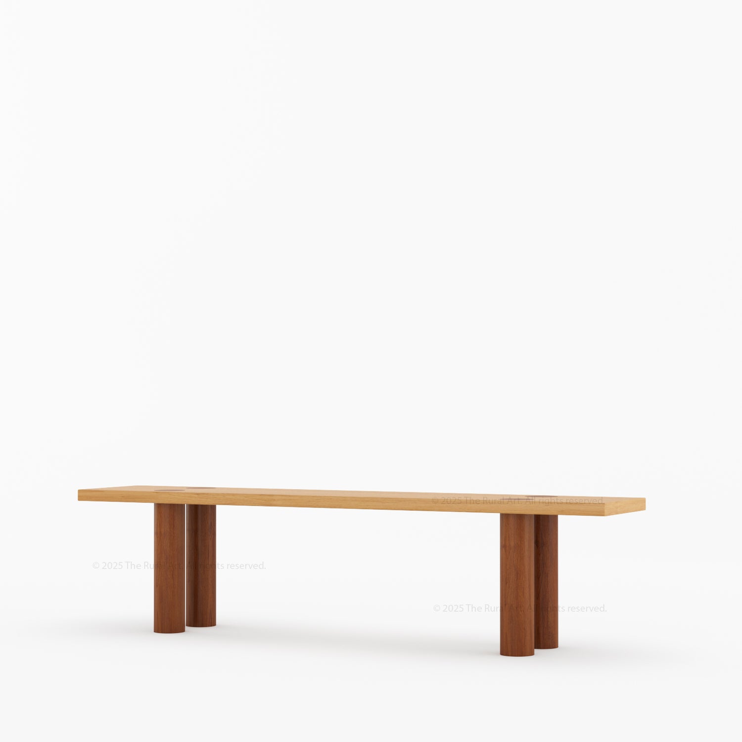 New York Modern Dining Bench | Solid Wood with Sculptural Legs &amp; Inlay Accents