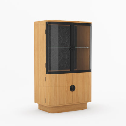 Woodinville Carved Bar Cabinet with Display Rack