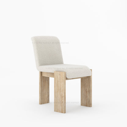 Marion Curved Boucle Upholstered Dining Chair