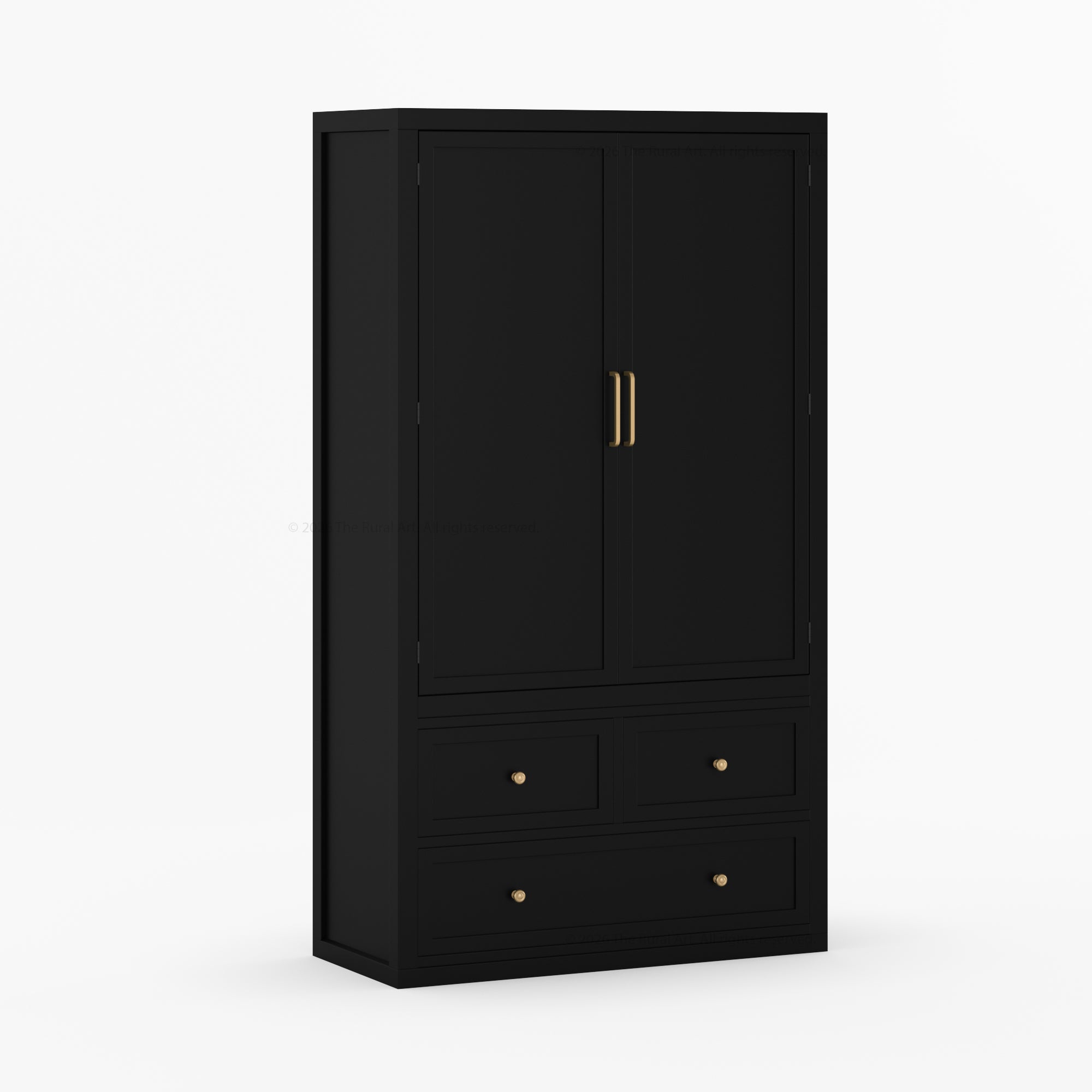 Seward Solid Wood Armoire with Drawers and Hanging Storage