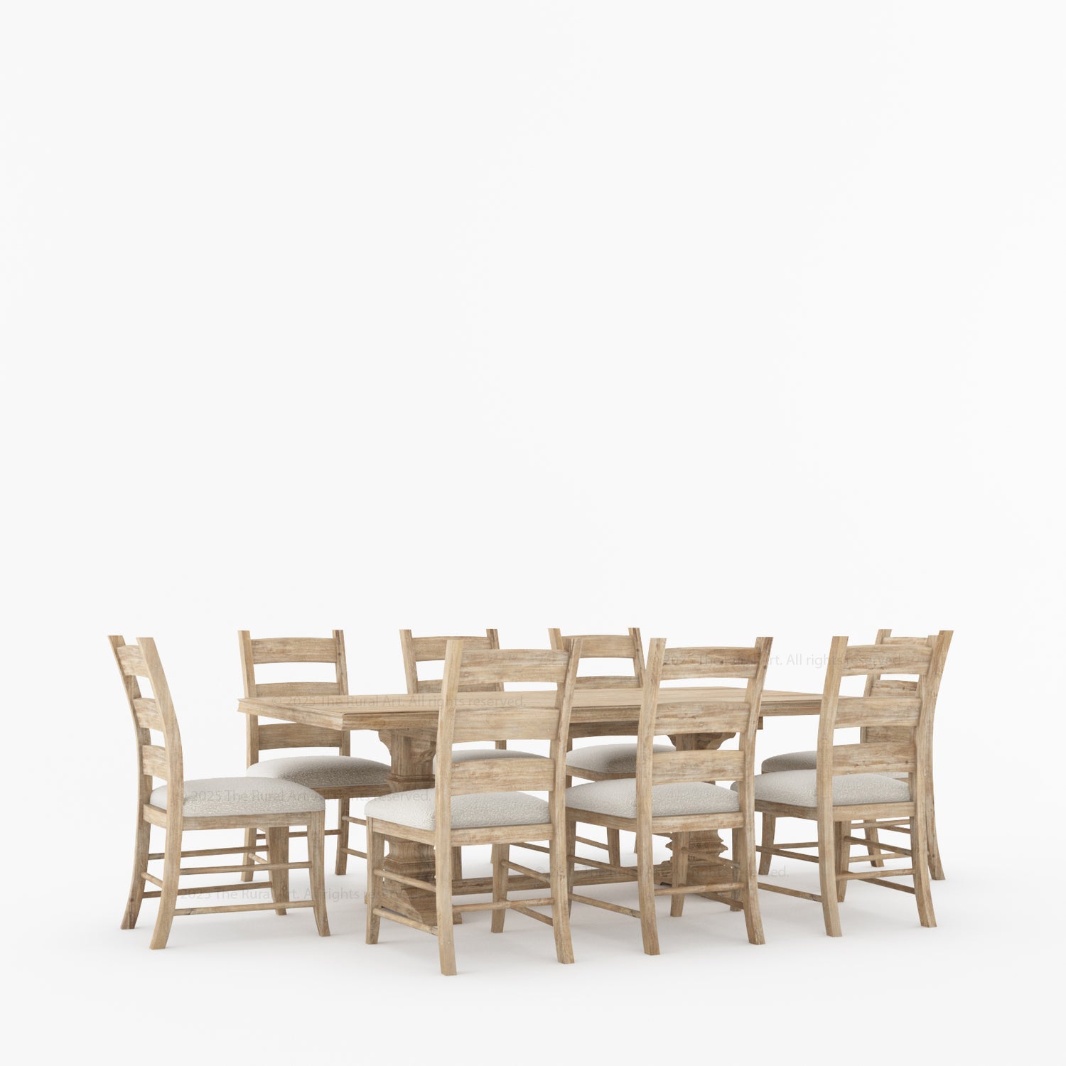 Goldfield Classic Solid Wood Dining Table &amp; Ladder Back Chair Set