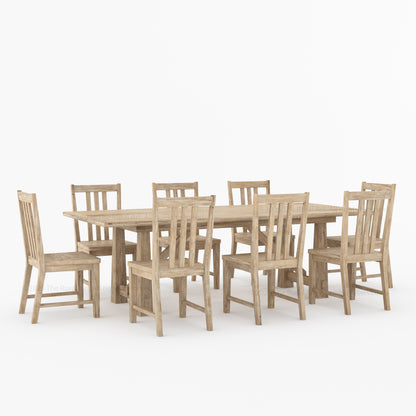 Shelbyville Solid Wood Farmhouse Dining Table &amp; Slatted-Back Chair Set