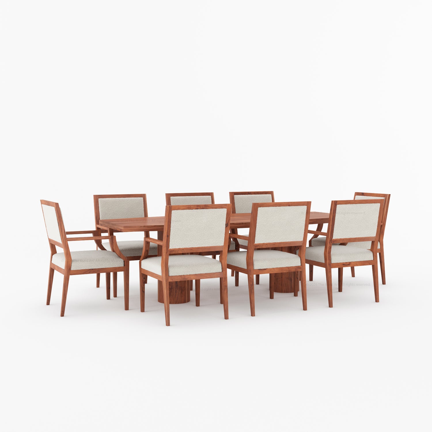 Winslow Solid Wood Oval Dining Table Set with Upholstered Chairs