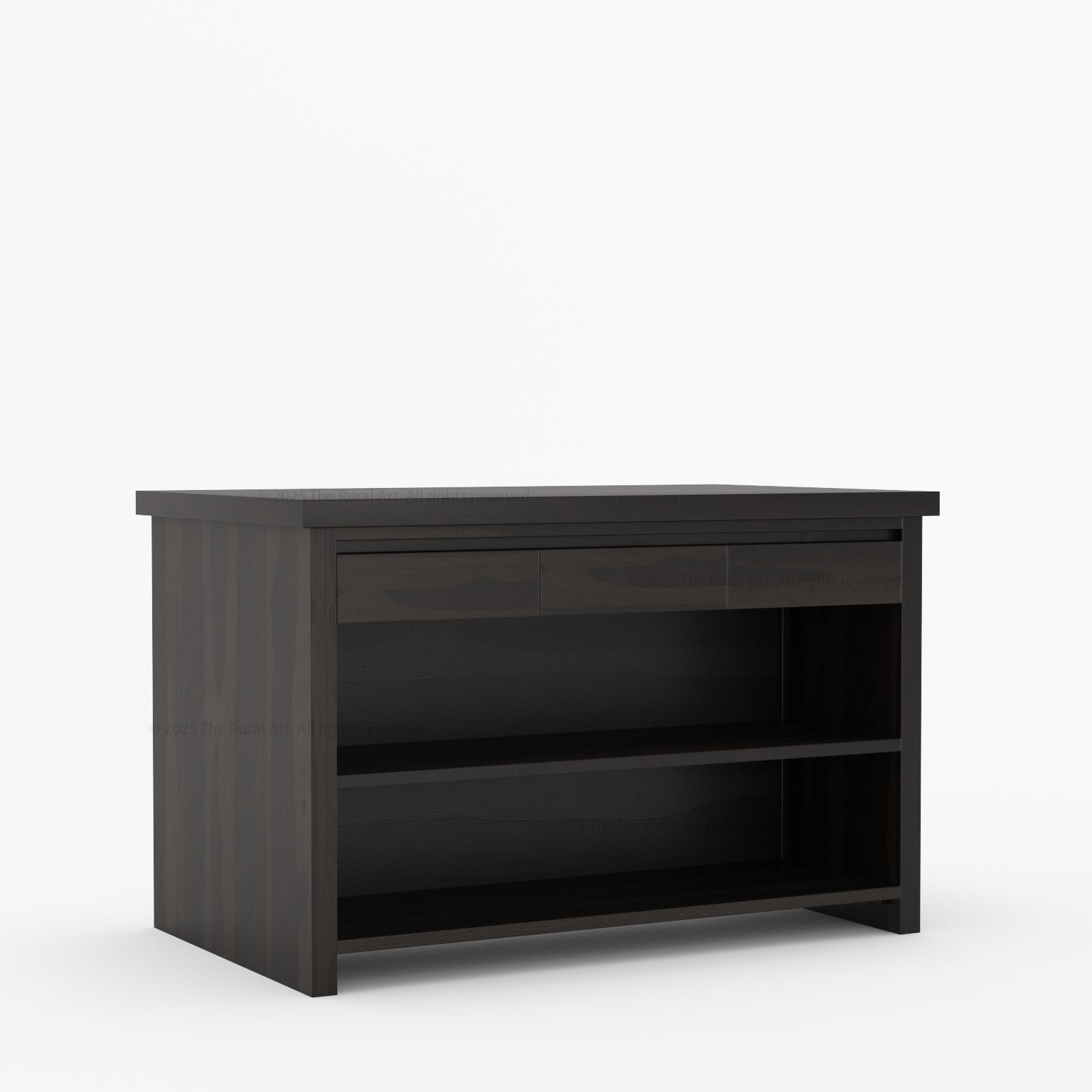 Dothan Solid Wood Kitchen Island with Quartz Top &amp; Seating