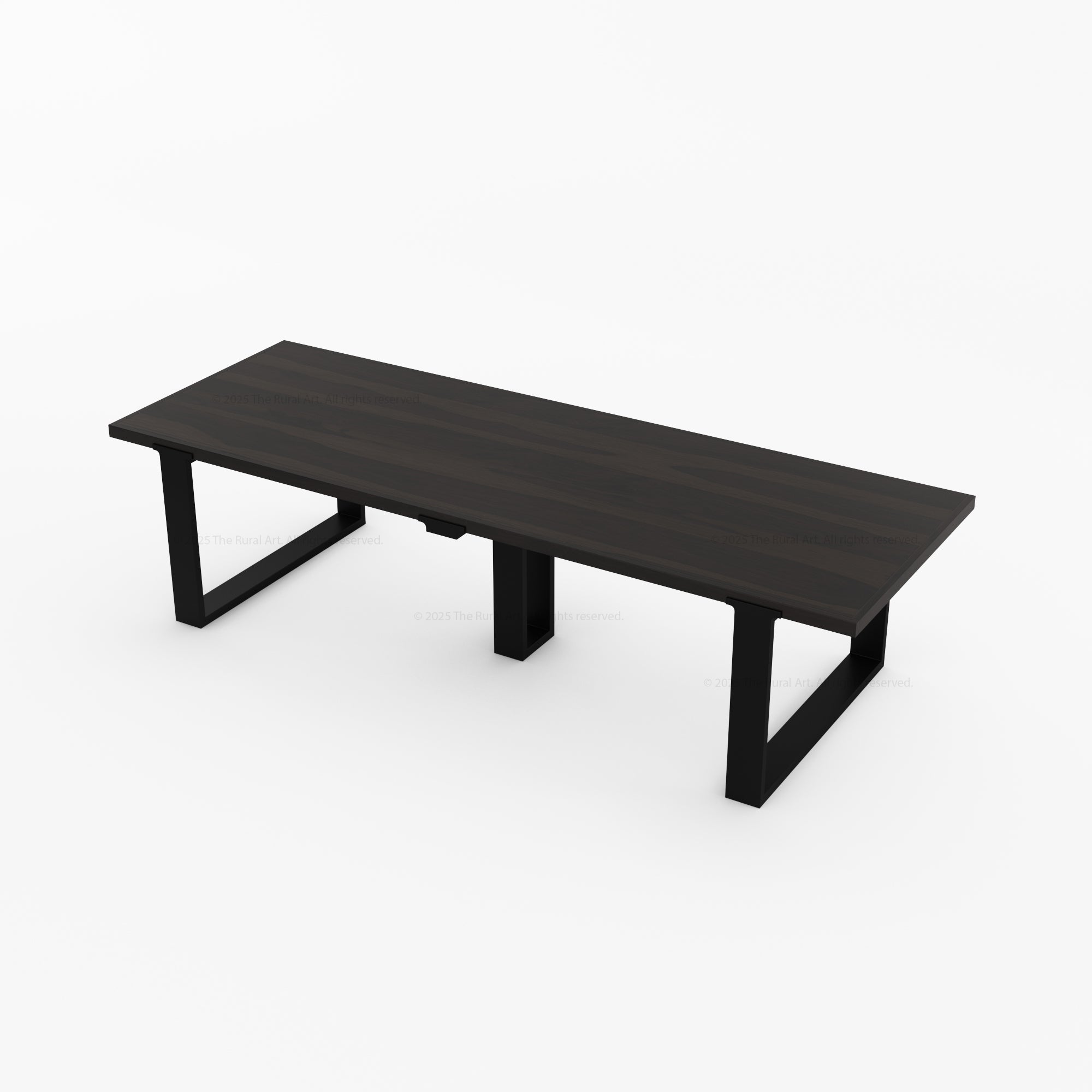 Ashland Solid Wood Dining Table with Metal U-Legs Industrial Modern