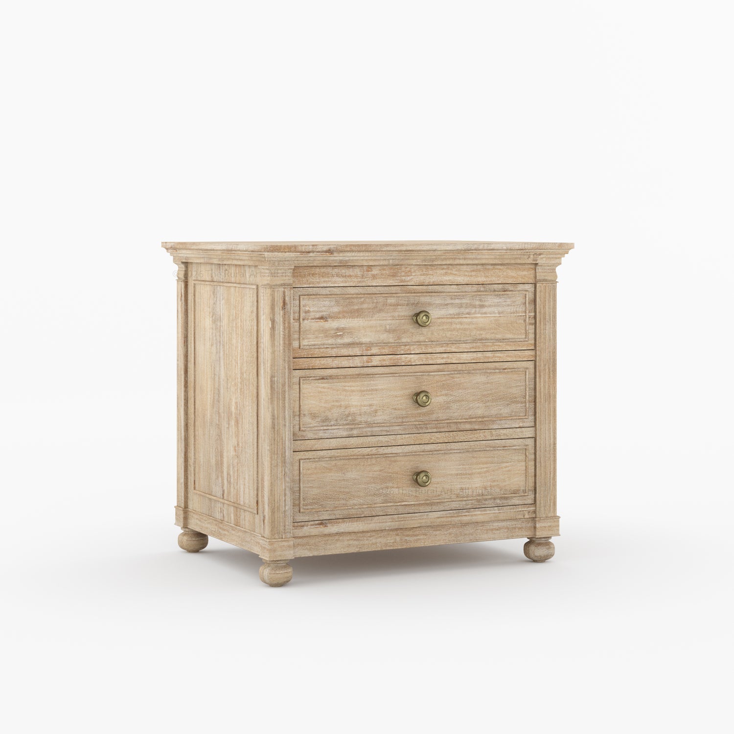 Kingman Grand Solid Wood Canopy Bed and Nightstand Set with Fluted Columns