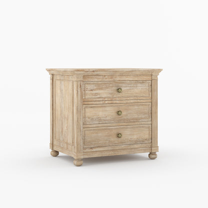 Kingman Grand Solid Wood Canopy Bed and Nightstand Set with Fluted Columns