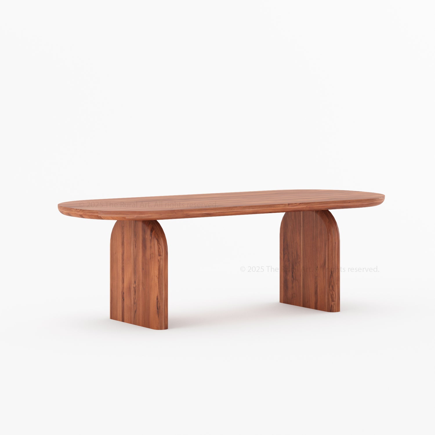 Blytheville Dual Tone Oval Dining Table with Curved Edges