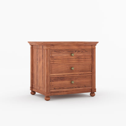 Kingman Grand Solid Wood Canopy Bed and Nightstand Set with Fluted Columns