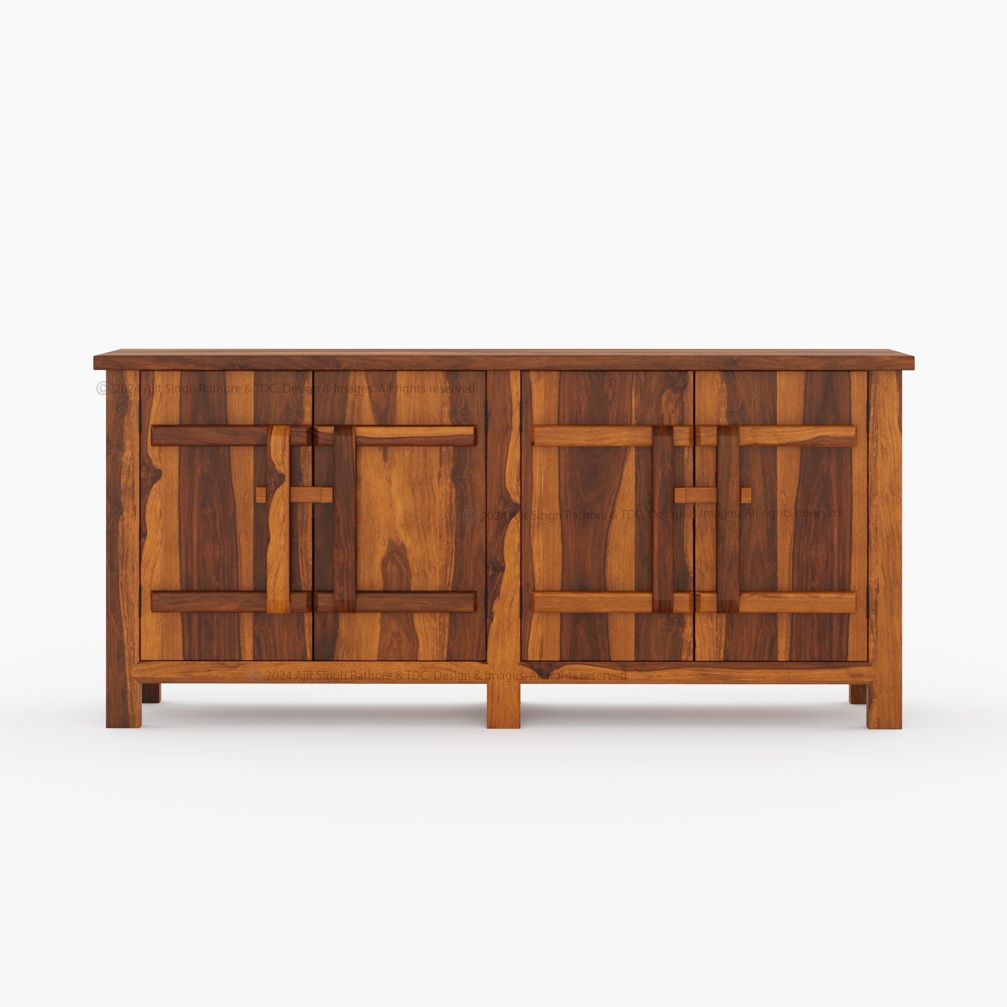 El Cerrito Solid Wood 4 Door Buffet Sideboard