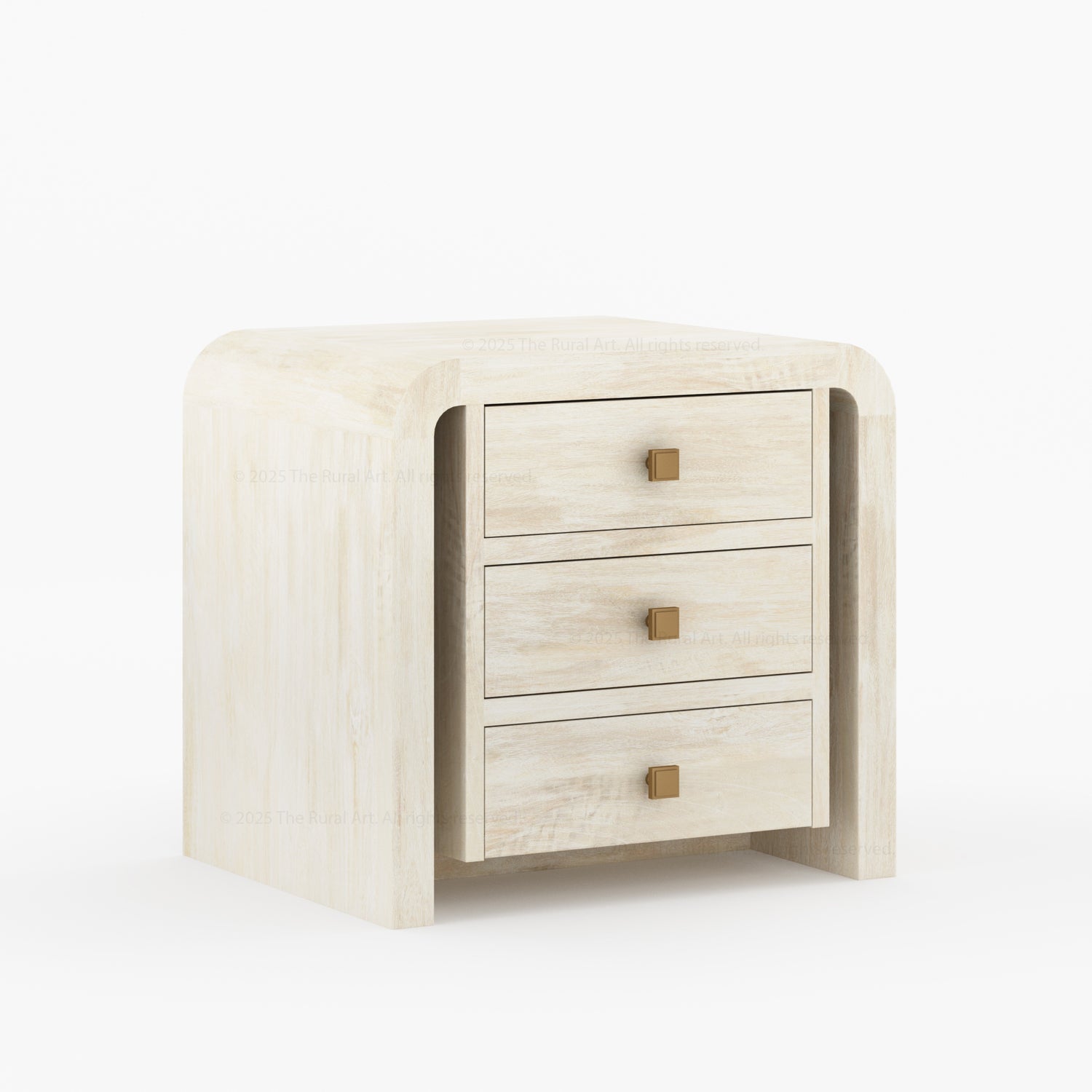 Stockton Solid Wood Nightstand With Three Drawers