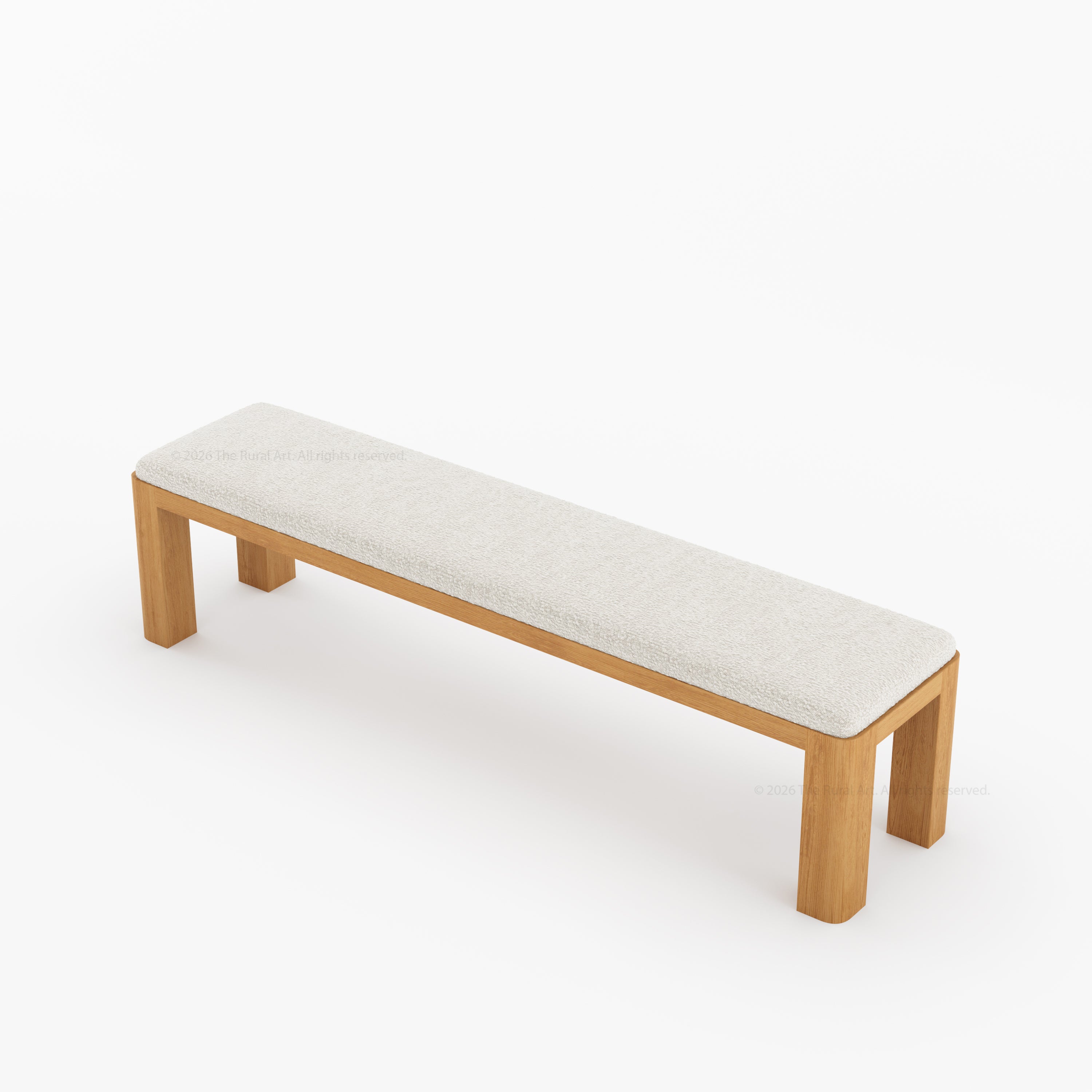Novato Modern Solid Wood Upholstered Dining Bench