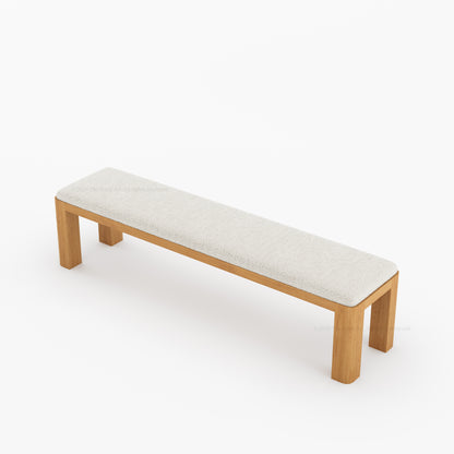 Novato Modern Solid Wood Upholstered Dining Bench