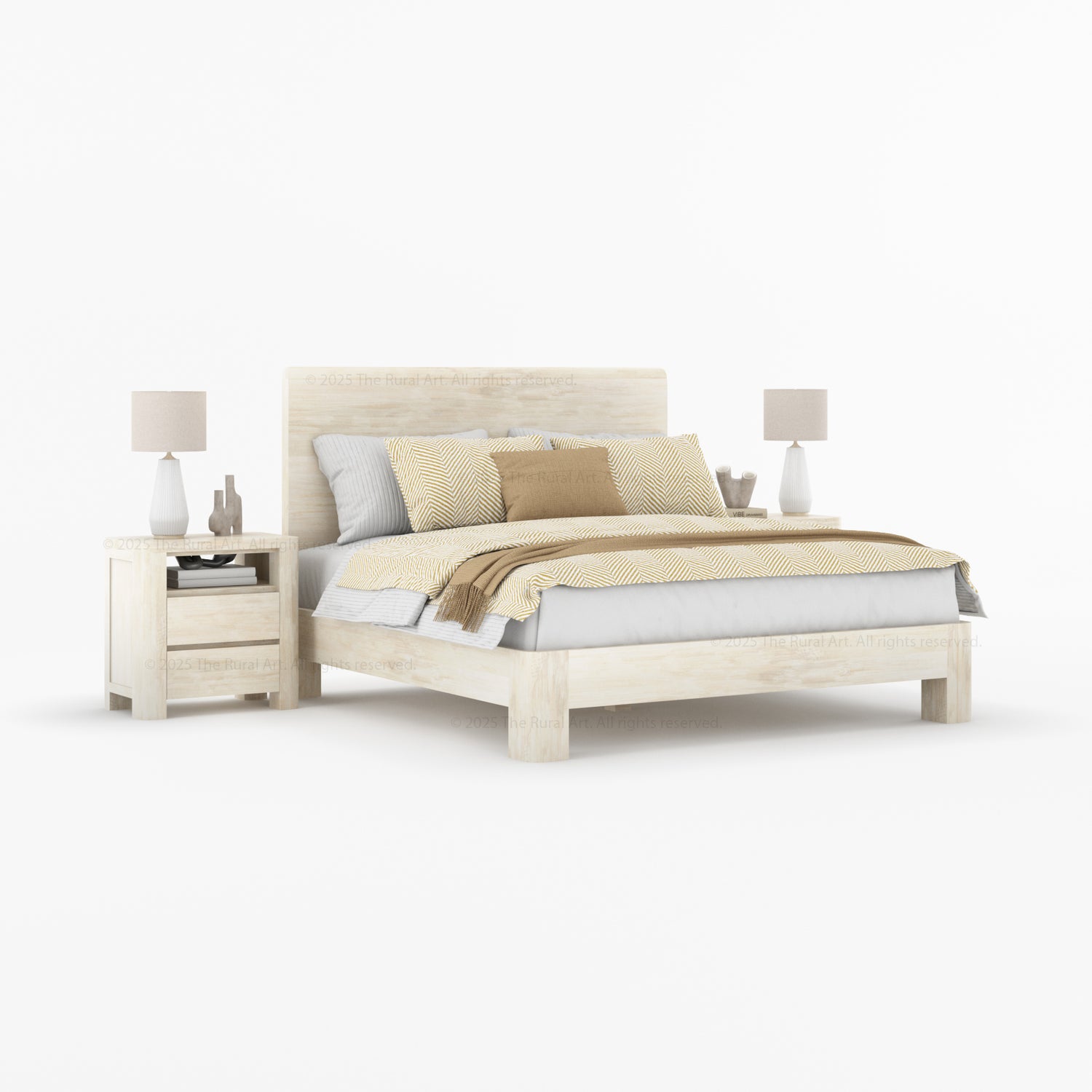 Levittown 6-Piece Solid Wood Bedroom Set with Bed, Bench &amp; Storage