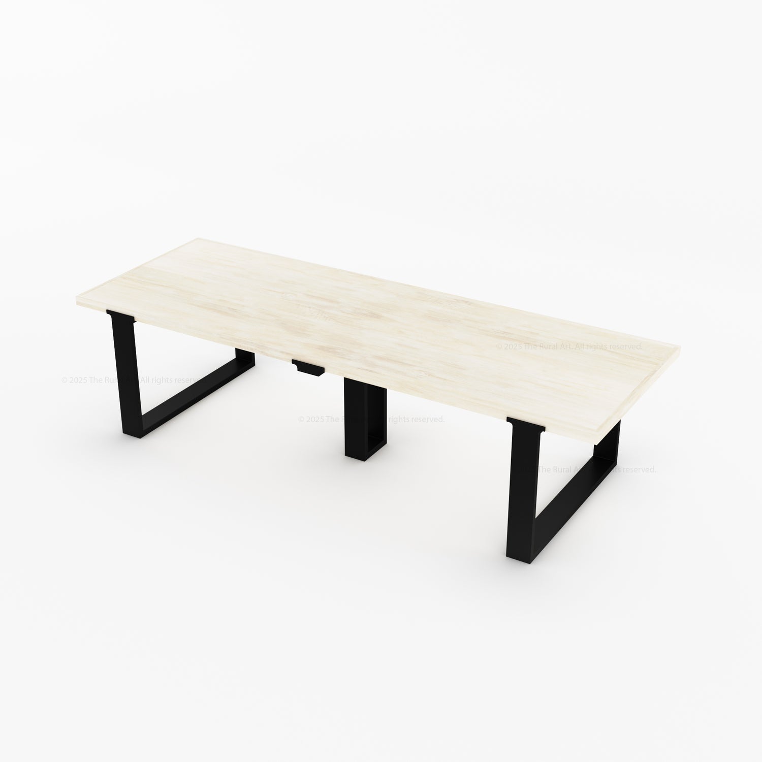 Ashland Solid Wood Dining Table with Metal U-Legs Industrial Modern