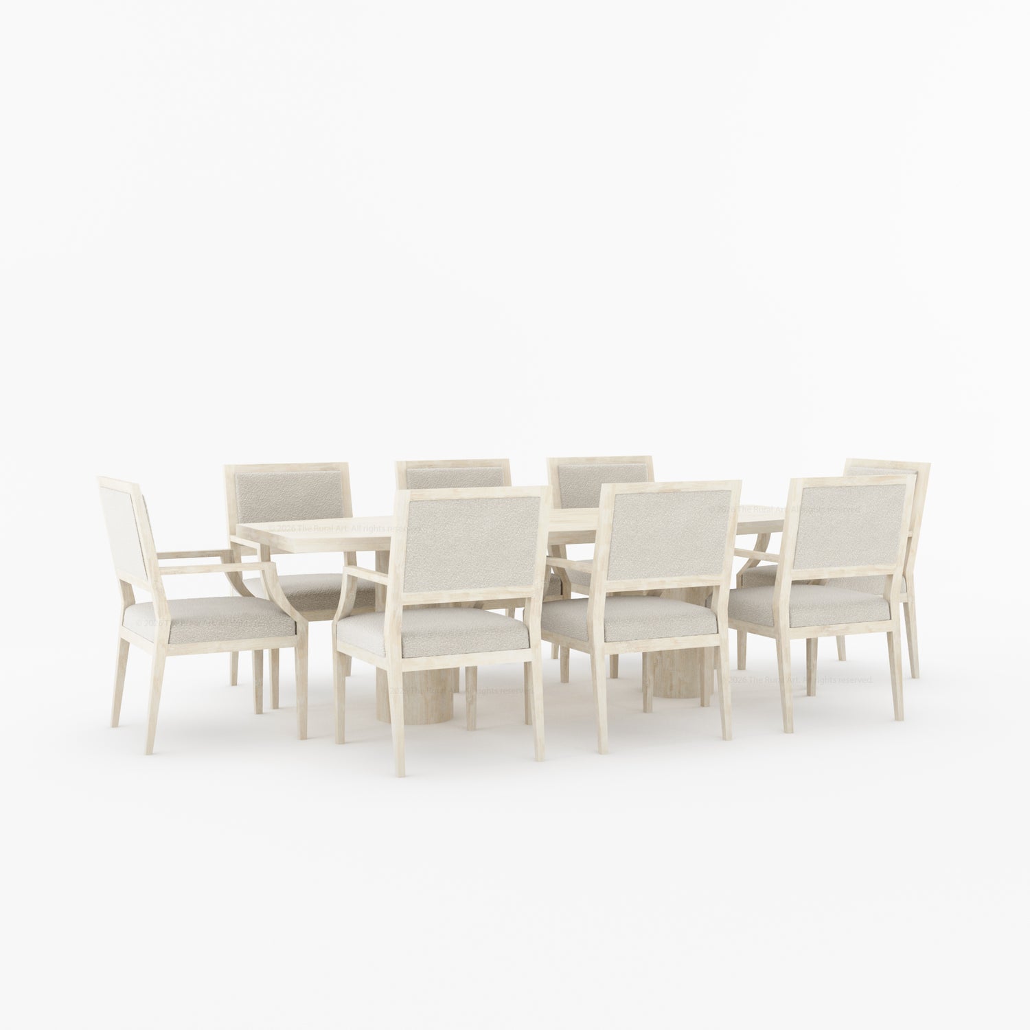 Winslow Solid Wood Oval Dining Table Set with Upholstered Chairs