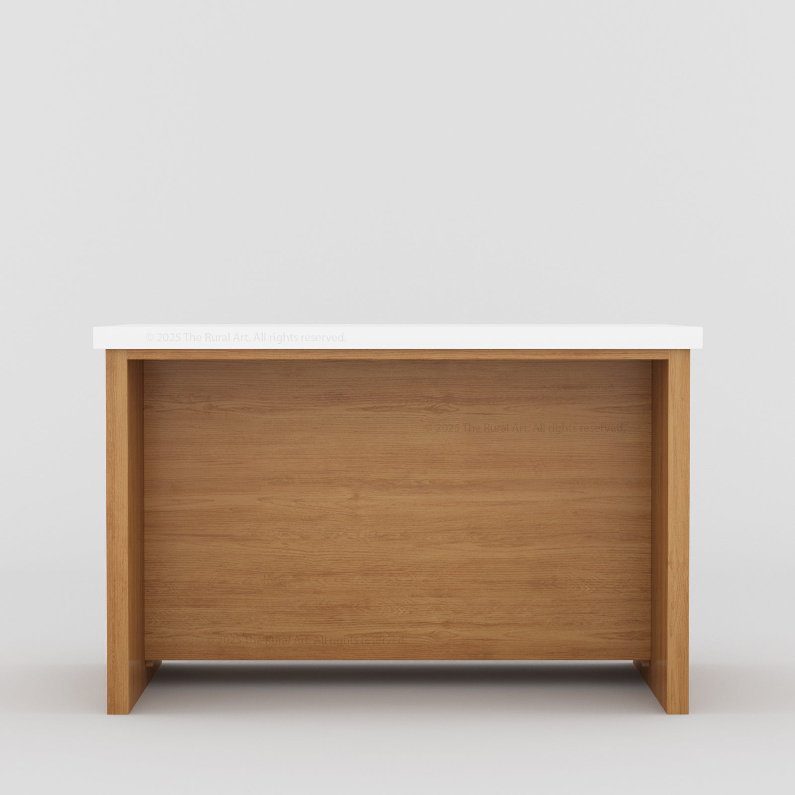 Dothan Solid Wood Kitchen Island with Quartz Top &amp; Seating