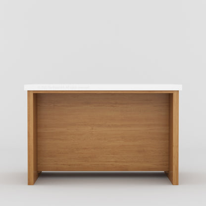 Dothan Solid Wood Kitchen Island with Quartz Top &amp; Seating