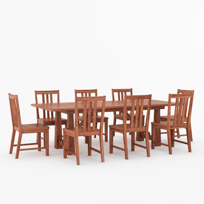 Shelbyville Solid Wood Farmhouse Dining Table &amp; Slatted-Back Chair Set