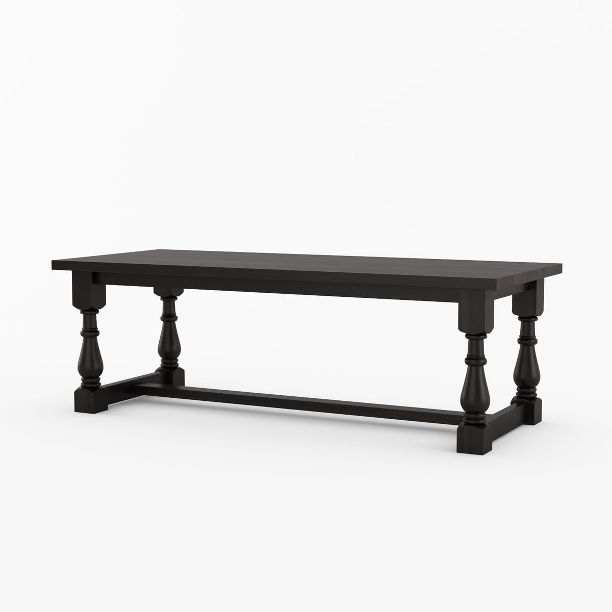 Bisbee Heritage Solid Wood Dining Table with Turned Legs &amp; Stretcher Base