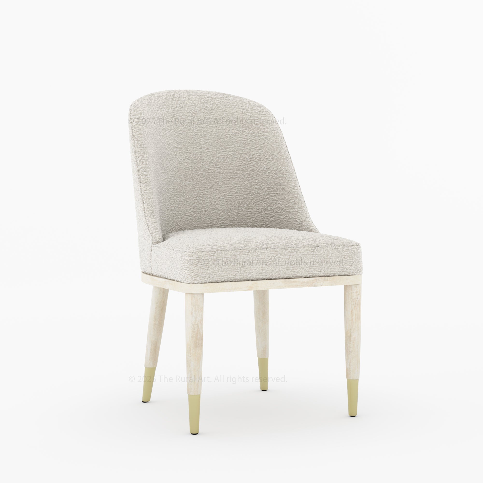 Connersville Upholstered Dining Chair with Brass-Tip Detailing