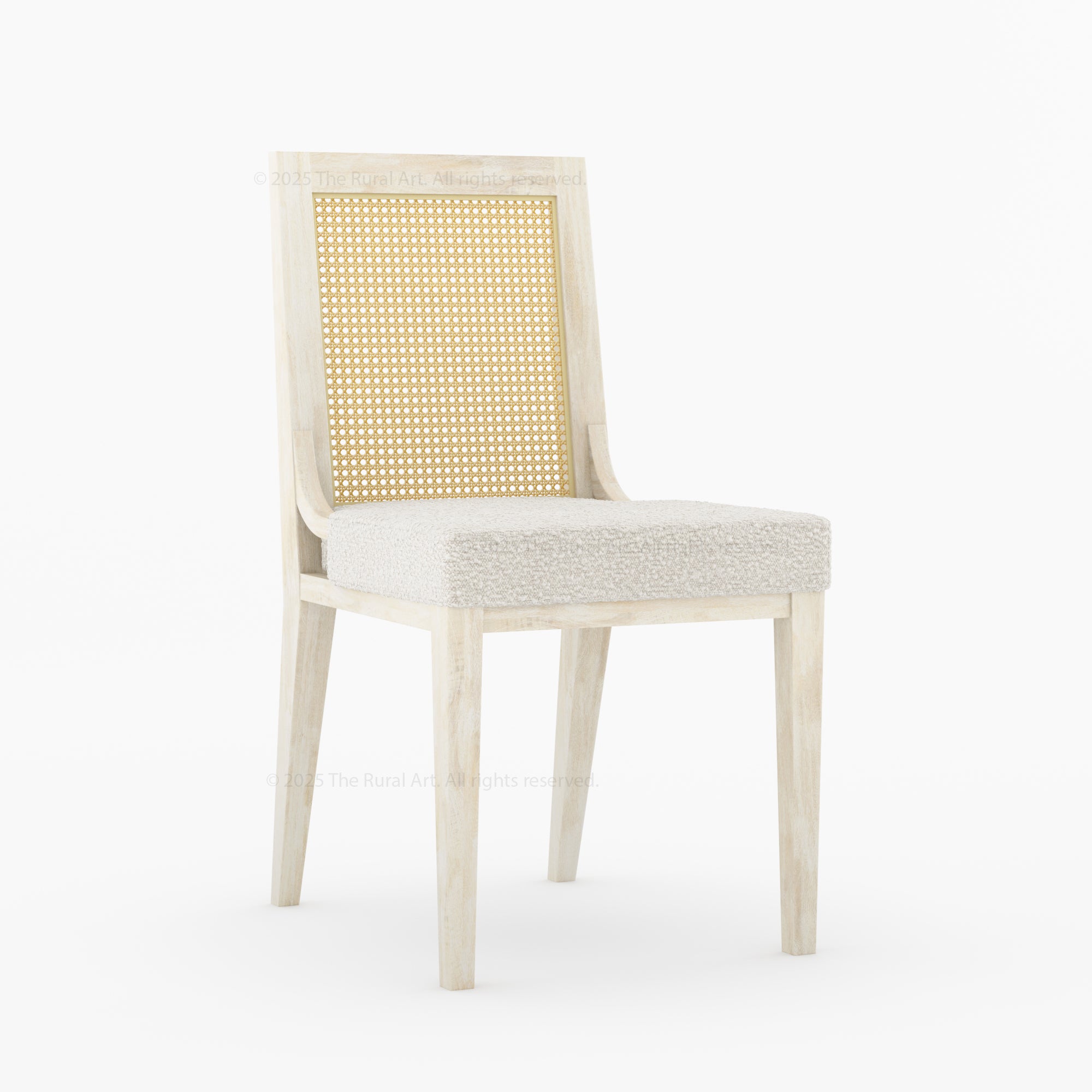 Fairbanks Cane Back Solid Wood Upholstered Dining Chair