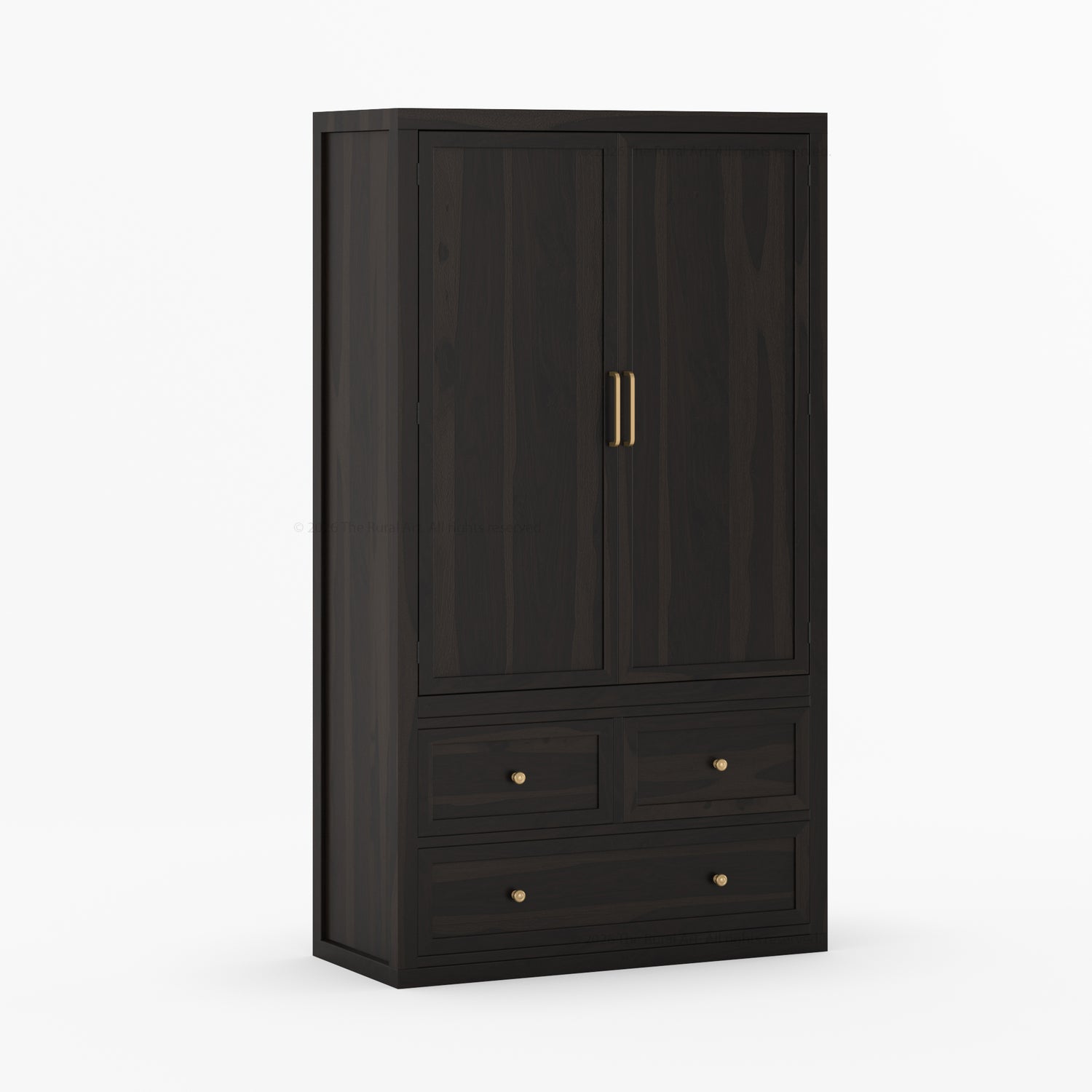 Seward Solid Wood Armoire with Drawers and Hanging Storage
