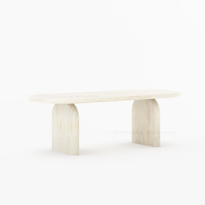 Blytheville Dual Tone Oval Dining Table with Curved Edges
