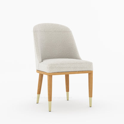Connersville Upholstered Dining Chair with Brass-Tip Detailing