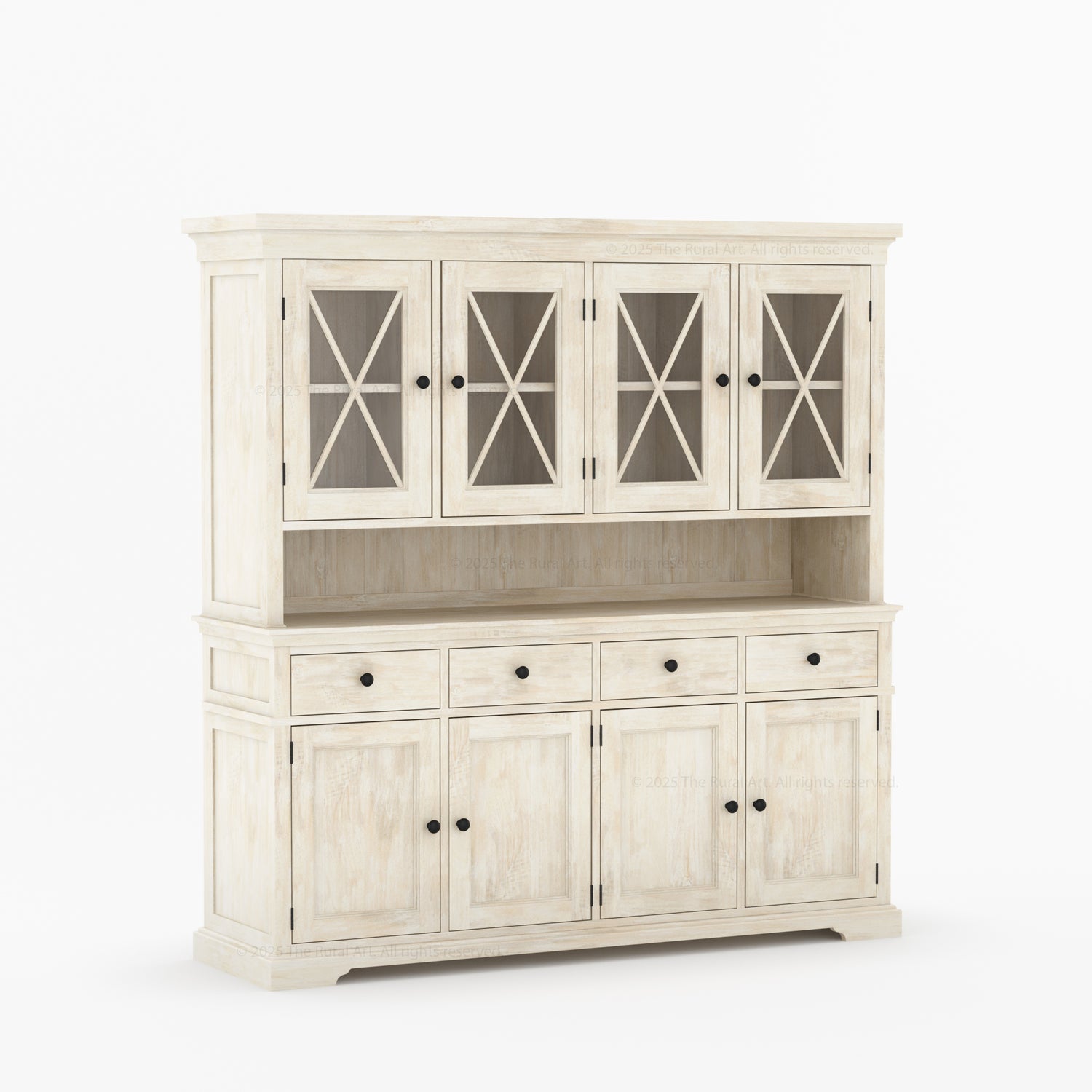 Sherman Solid Wood Buffet with Hutch China Display Cabinet