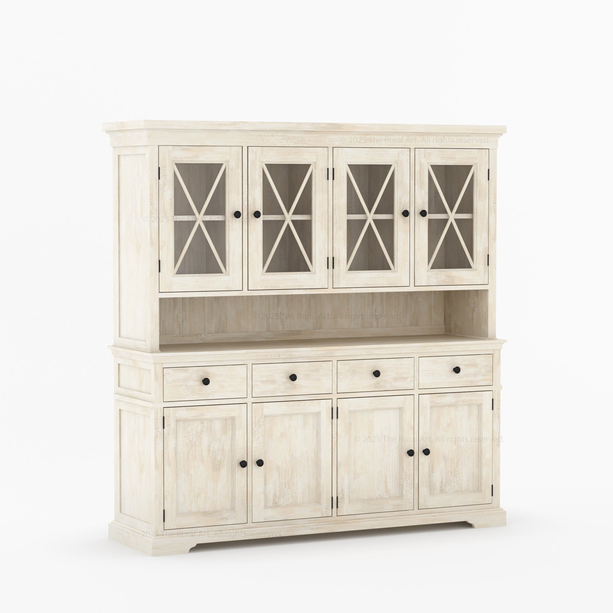 Sherman Solid Wood Buffet with Hutch China Display Cabinet