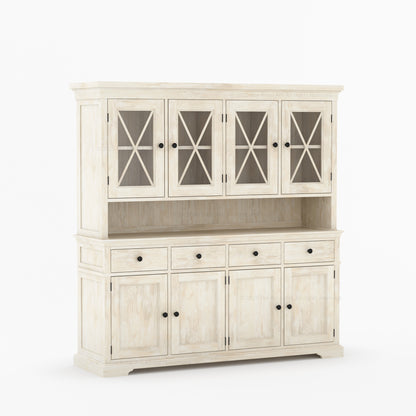 Sherman Solid Wood Buffet with Hutch China Display Cabinet