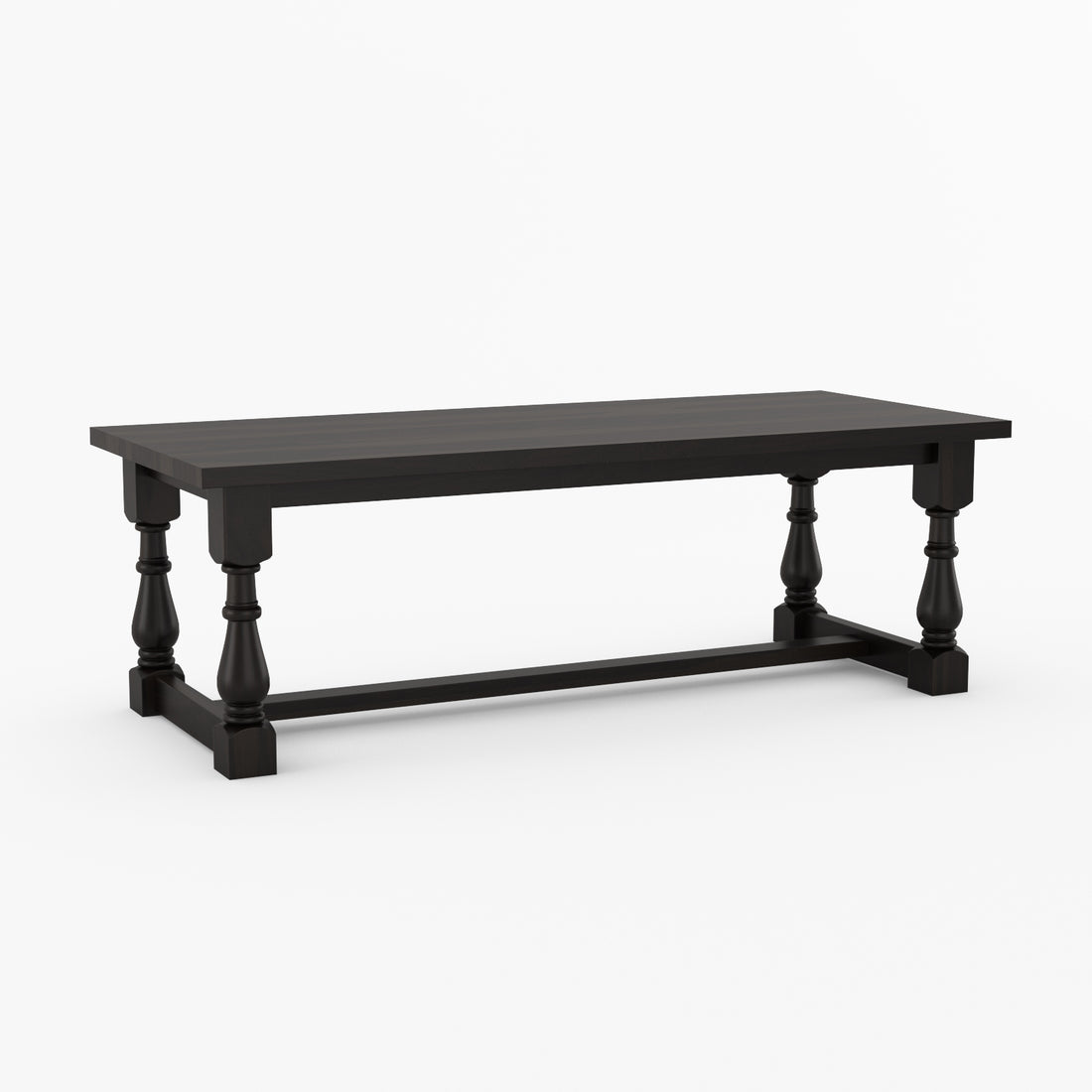 Bisbee Heritage Solid Wood Dining Table with Turned Legs &amp; Stretcher Base